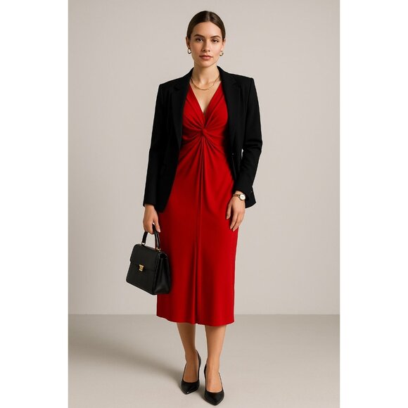 Paper Doll XL Sleeveless Knot Front Dress Polyester Spandex - Picture 2 of 9